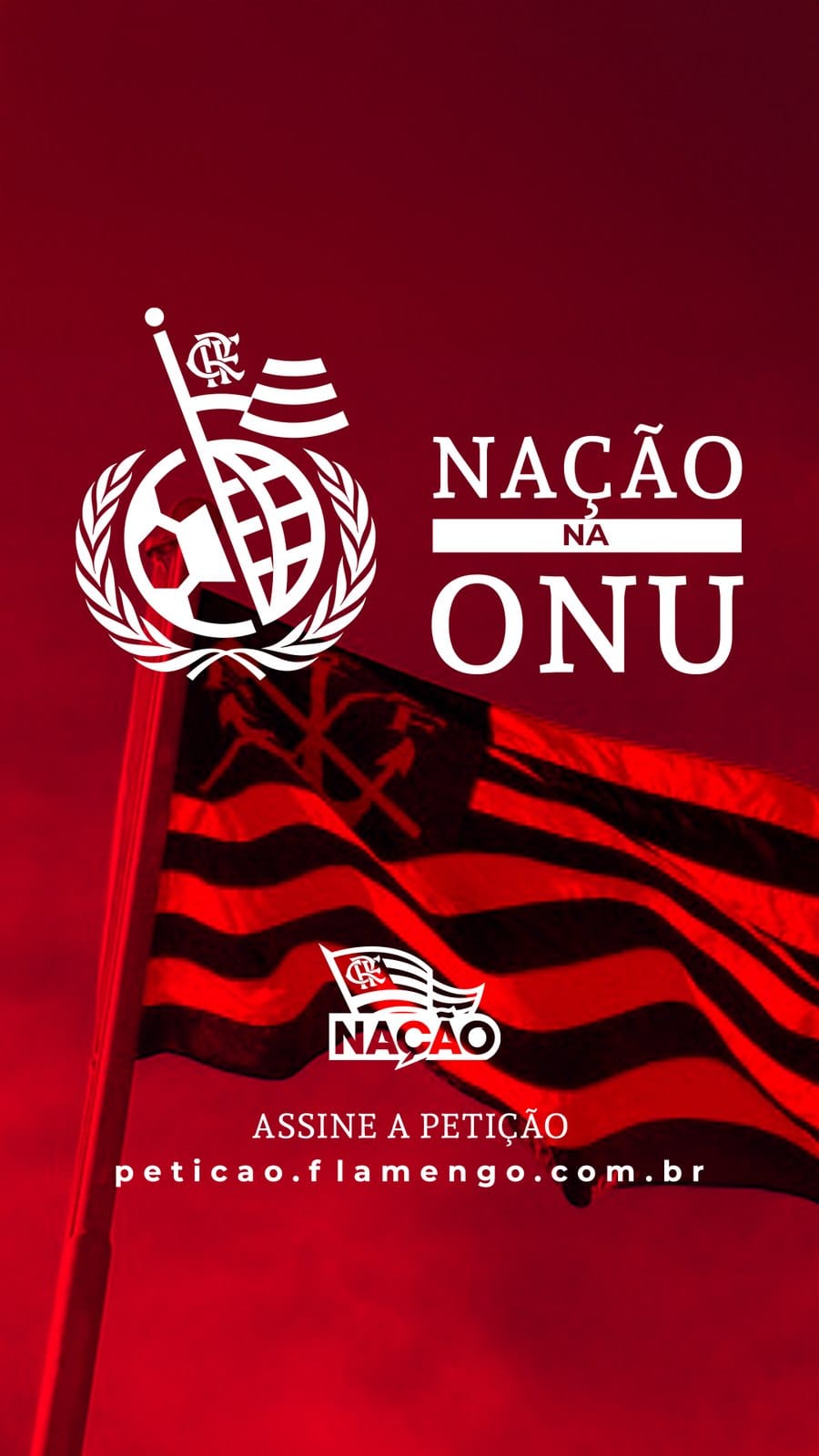 Key visual vertical da campanha Nação na ONU: assine a petição